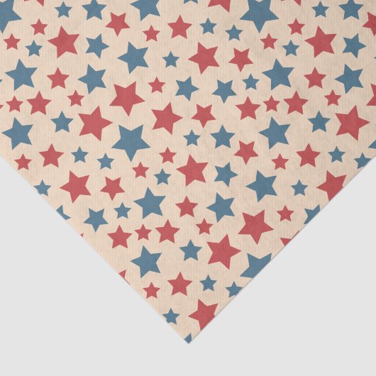 Red and Blue Stars, 4th of July, Beige Background 薄葉紙 (詳細)