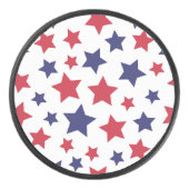 Red and Blue Stars, 4th of July, White Background アイスホッケーパック (正面)