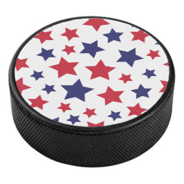Red and Blue Stars, 4th of July, White Background アイスホッケーパック