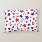 Red and Blue Stars, 4th of July, White Background アクセントクッション (正面)