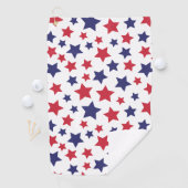 Red and Blue Stars, 4th of July, White Background ゴルフタオル (インサイチュ)