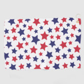 Red and Blue Stars, 4th of July, White Background ゴルフタオル (横)