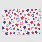 Red and Blue Stars, 4th of July, White Background ゴルフタオル (横)