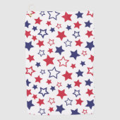Red and Blue Stars, 4th of July, White Background ゴルフタオル (正面)