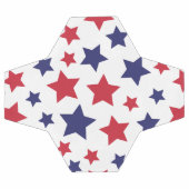 Red and Blue Stars, 4th of July, White Background サッカーボール (フラット)