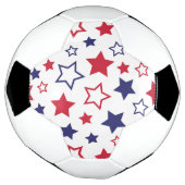 Red and Blue Stars, 4th of July, White Background サッカーボール (回転)