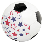 Red and Blue Stars, 4th of July, White Background サッカーボール (3/4)