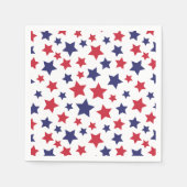 Red and Blue Stars, 4th of July, White Background スタンダードカクテルナプキン (正面)
