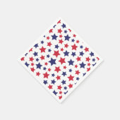 Red and Blue Stars, 4th of July, White Background スタンダードカクテルナプキン (角)