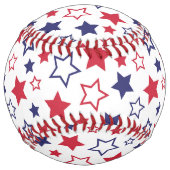 Red and Blue Stars, 4th of July, White Background ソフトボール (裏面)