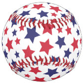 Red and Blue Stars, 4th of July, White Background ソフトボール (正面)