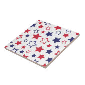 Red and Blue Stars, 4th of July, White Background タイル (側面)