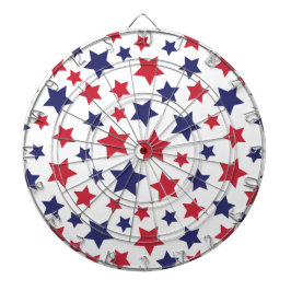 Red and Blue Stars, 4th of July, White Background ダーツボード