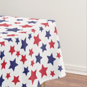 Red and Blue Stars, 4th of July, White Background テーブルクロス (インサイチュ)