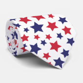 Red and Blue Stars, 4th of July, White Background ネクタイ (ロール)