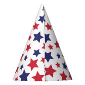 Red and Blue Stars, 4th of July, White Background パーティーハット (裏面)