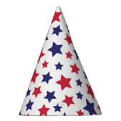 Red and Blue Stars, 4th of July, White Background パーティーハット (右)