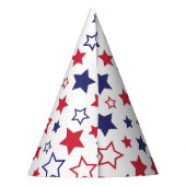 Red and Blue Stars, 4th of July, White Background パーティーハット (裏面)