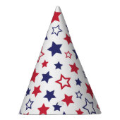 Red and Blue Stars, 4th of July, White Background パーティーハット (右)