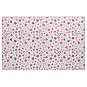 Red and Blue Stars, 4th of July, White Background ファブリック (ファットクウォーター)
