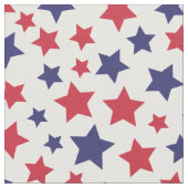Red and Blue Stars, 4th of July, White Background ファブリック (クローズアップ)