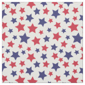 Red and Blue Stars, 4th of July, White Background ファブリック (見本)