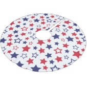Red and Blue Stars, 4th of July, White Background ブラッシュドポリエステルツリースカート (アングル)