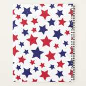 Red and Blue Stars, 4th of July, White Background プランナー手帳 (裏面)