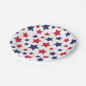 Red and Blue Stars, 4th of July, White Background ペーパープレート (アングル)