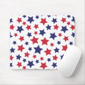 Red and Blue Stars, 4th of July, White Background マウスパッド (マウス)