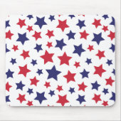 Red and Blue Stars, 4th of July, White Background マウスパッド (正面)
