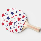 Red and Blue Stars, 4th of July, White Background 卓球ラケット (横)
