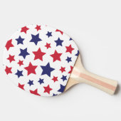 Red and Blue Stars, 4th of July, White Background 卓球ラケット (横)