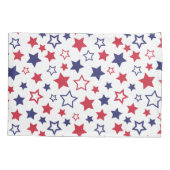 Red and Blue Stars, 4th of July, White Background 枕カバー (裏面)