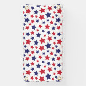 Red and Blue Stars, 4th of July, White Background 横断幕 (縦)