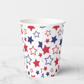 Red and Blue Stars, 4th of July, White Background 紙コップ (右)