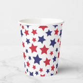 Red and Blue Stars, 4th of July, White Background 紙コップ (左)