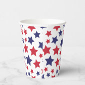 Red and Blue Stars, 4th of July, White Background 紙コップ (右)