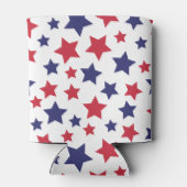 Red and Blue Stars, 4th of July, White Background 缶クーラー (裏面)