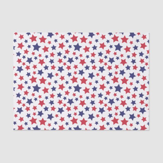 Red and Blue Stars, 4th of July, White Background 薄葉紙 (正面)