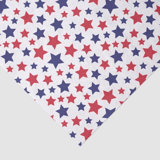 Red and Blue Stars, 4th of July, White Background 薄葉紙 (詳細)