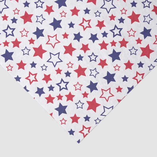 Red and Blue Stars, 4th of July, White Background 薄葉紙 (詳細)