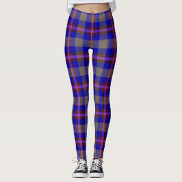 Red And Blue Tartan Fabric レギンス