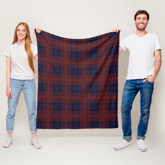 Red and Blue Tartan Fleece Blanket フリースブランケット (インサイチュ)