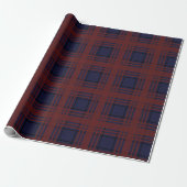 Red and Blue Tartan Plaid Wrapping Paper ラッピングペーパー (アンロールド)