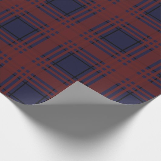 Red and Blue Tartan Plaid Wrapping Paper ラッピングペーパー (角)