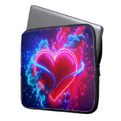 Red and Blue Valentine Heart on an Electronics Bag ラップトップスリーブ (正面左)