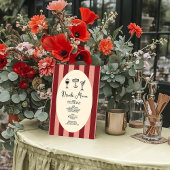 Red and Blush Striped “Drinks Menu” Wedding ポスター