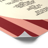 Red and Blush Striped “ The Bar” Sign. ポスター (角)