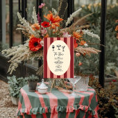 Red and Blush Striped “ The Bar” Sign. ポスター